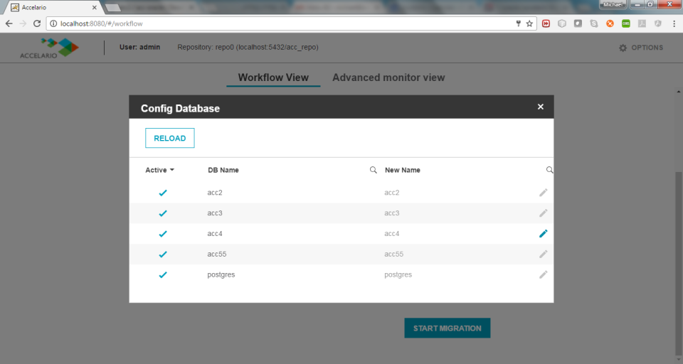 screenshot of Accelario Migration Suite